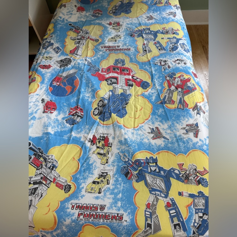 Vintage 1984 Hasbro Transformers Fitted Twin  Sheet Optimus Prime